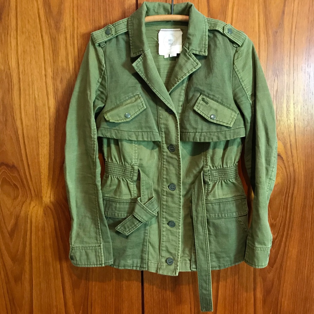 ANTHROPOLOGIE HEI HEI Ruffle Back Utility Jacket